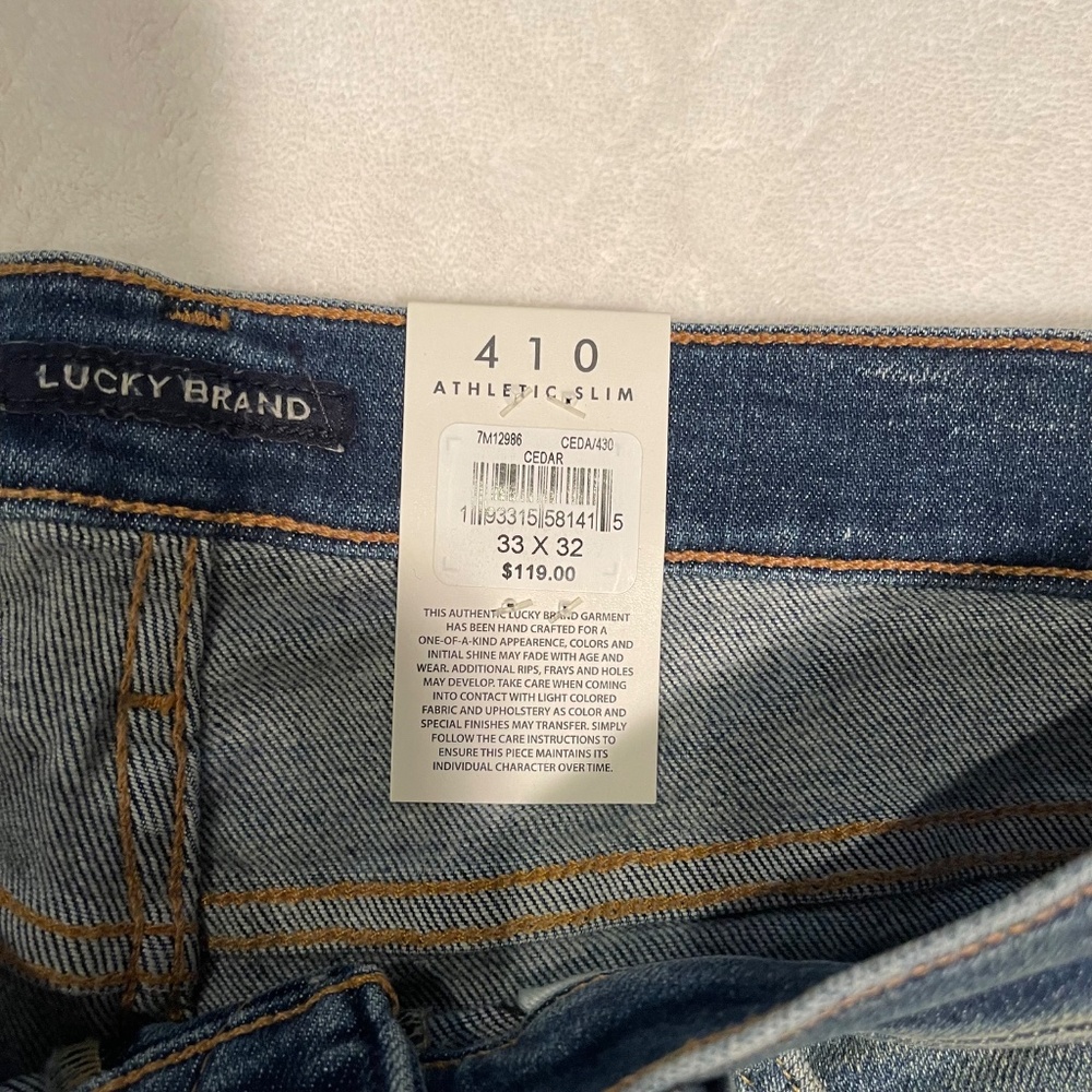 NWT - Lucky Brand Jeans 410 Athletic Slim w/Advanced Stretch fabric Size: W33L32 - Picture 3 of 5